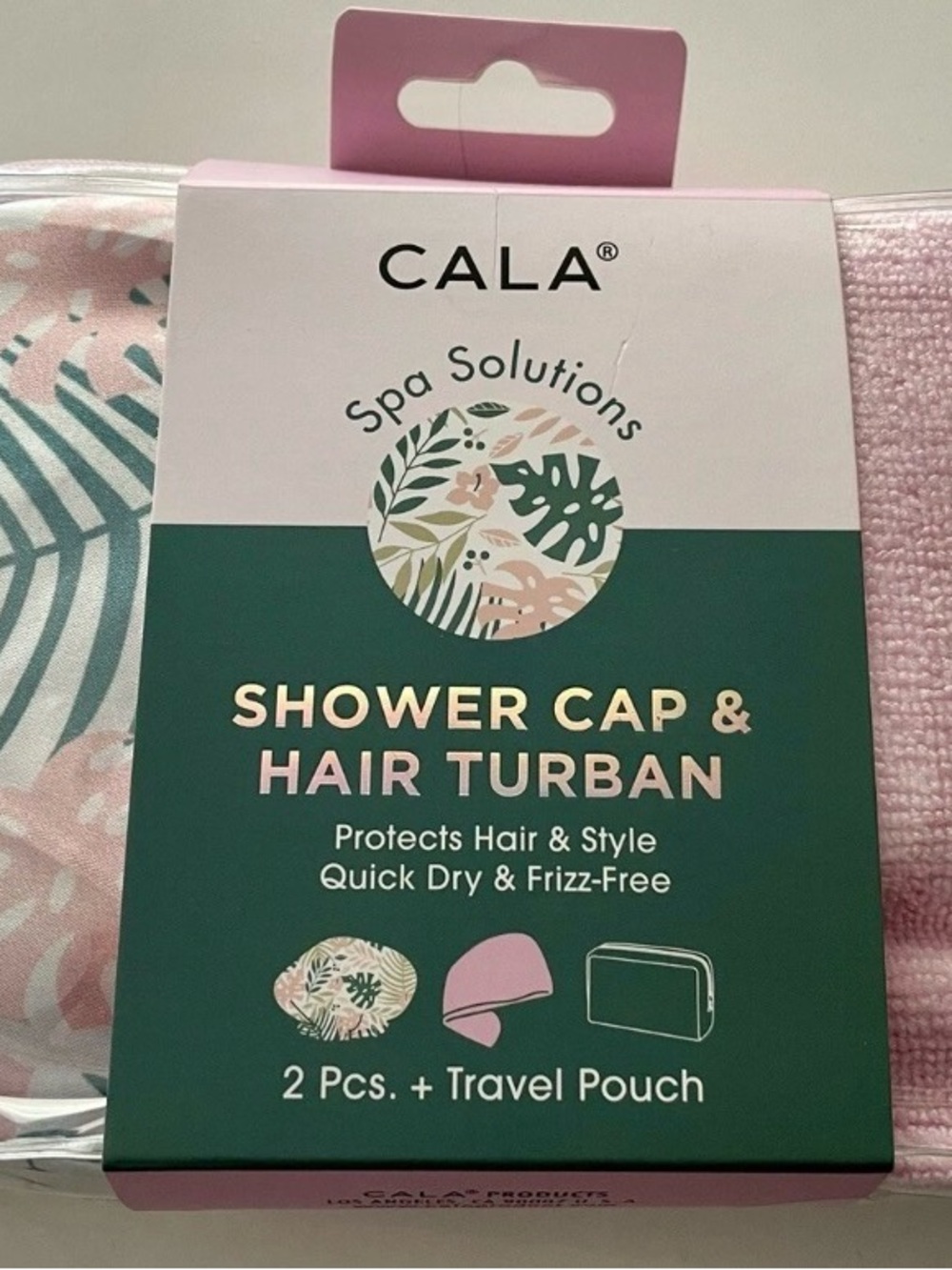 Pink Shower Cap & Hair Turban Set - Spa Solutions